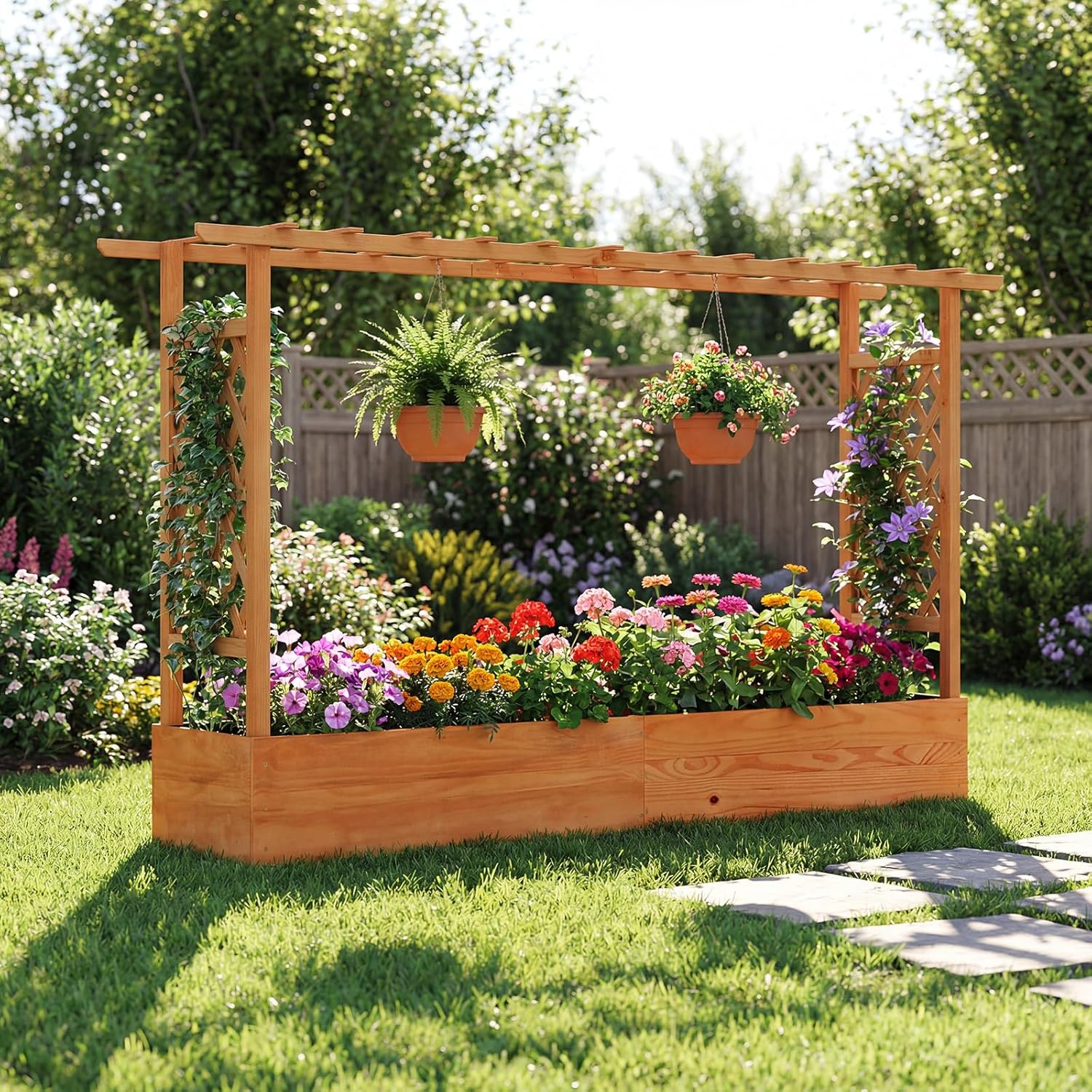Raised Garden Bed - Wysoka donica ogrodowa na zewnątrz, plastikowa,