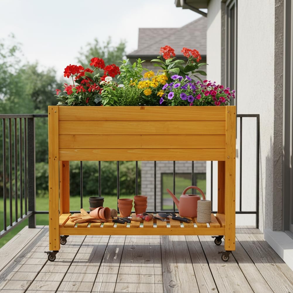 Mobilna drewniana podwyższona  – Raised Garden Bed recenzja i cena